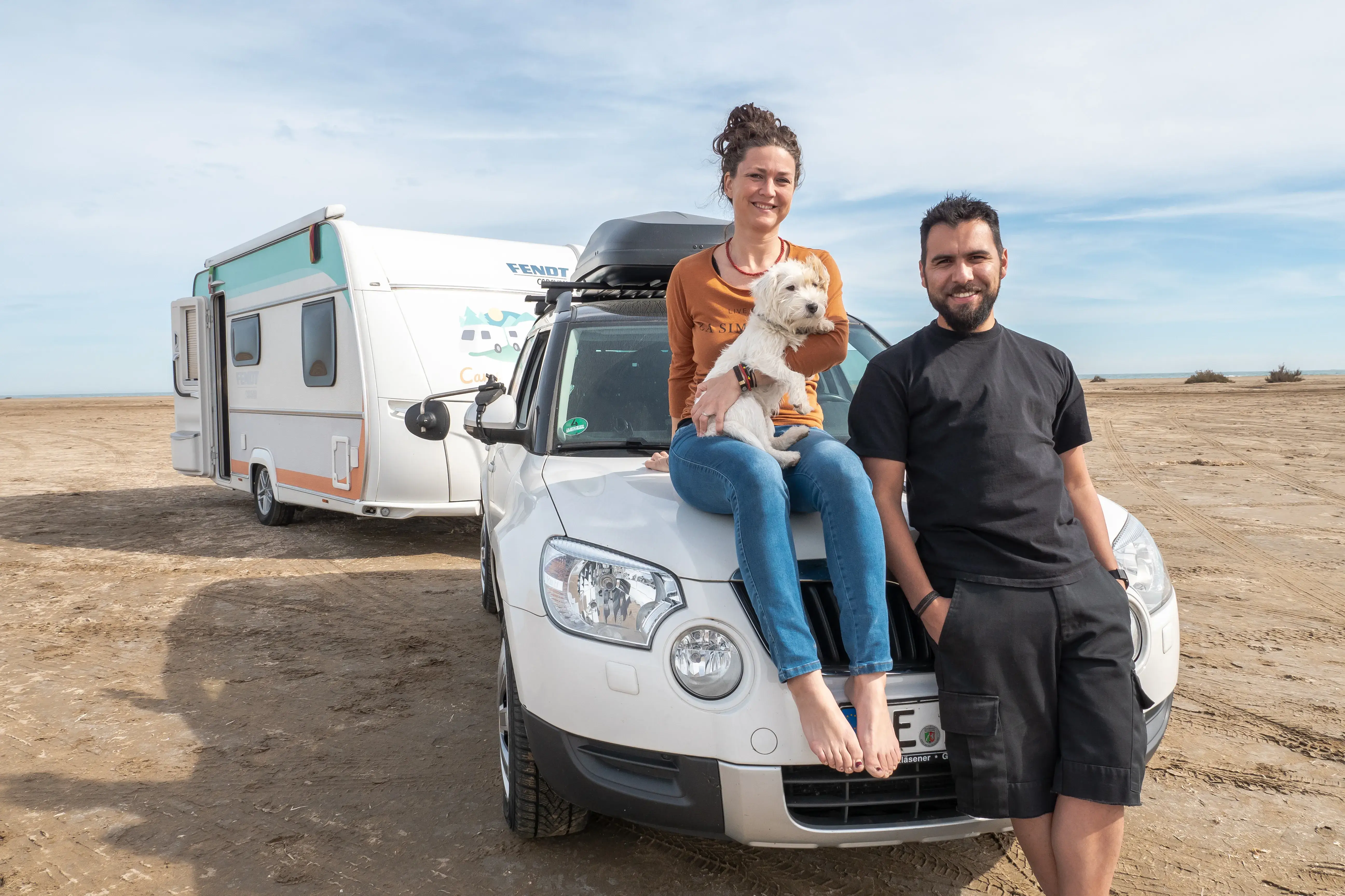 The team on a trip in Spain.